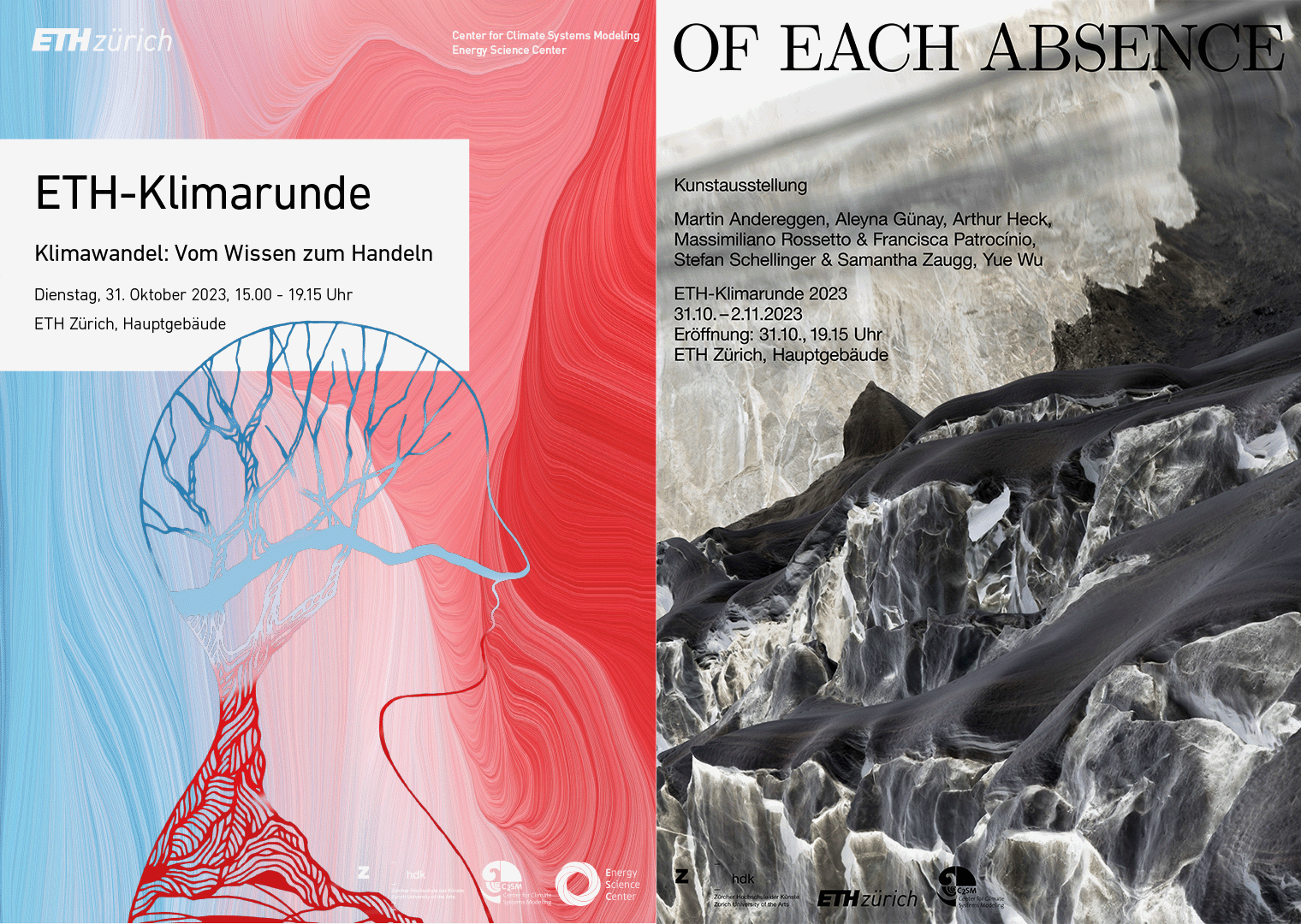 Poster Klimarunde und Kunstausstellung 2023